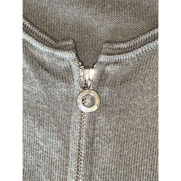 Cashmere Blend Sweater Dress Olive Green Front Zip Boho Y2K Quiet Luxury Small - Picture 14 of 16